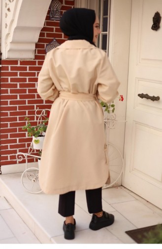 Epaulette Detailed Trench Coat Beige 4432 542