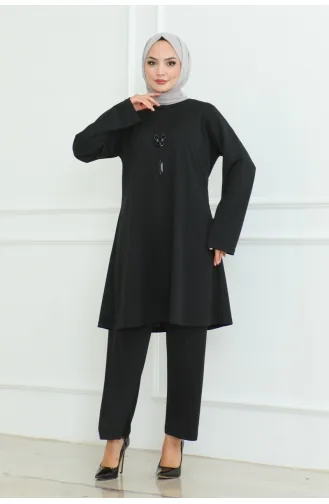 Simple Stylish Double Suit 107-01 Black 107-01