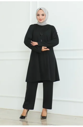 Simple Stylish Double Suit 107-01 Black 107-01