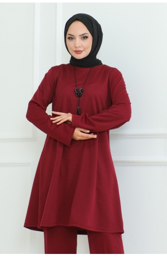 Costume Double Simple Et Élégant 107-02 Rouge Claret 107-02