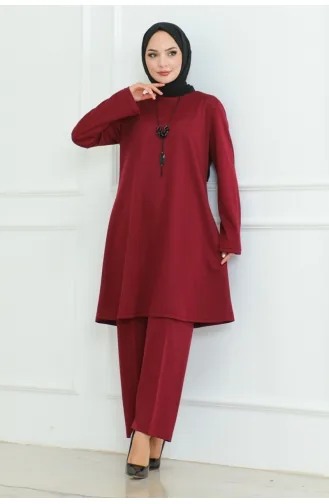 Simple Stylish Double Suit 107-02 Claret Red 107-02