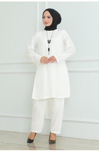 Ensemble Double Simple Et Élégant 107-03 Blanc 107-03