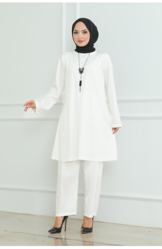 Ensemble Double Simple Et Élégant 107-03 Blanc 107-03