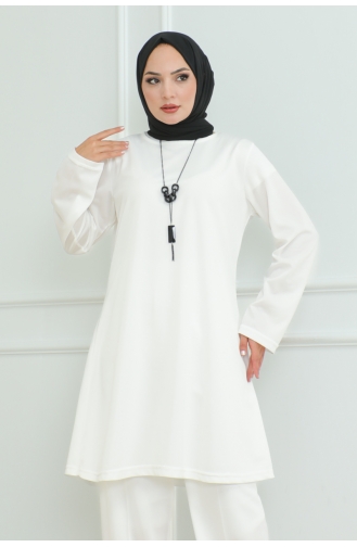 Ensemble Double Simple Et Élégant 107-03 Blanc 107-03