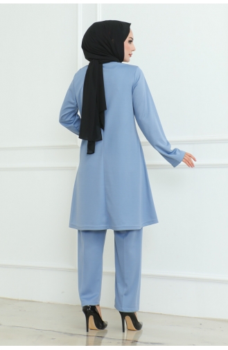 Ensemble Double Simple Et Élégant 107-06 Bleu Bébé 107-06
