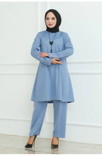 Ensemble Double Simple Et Élégant 107-06 Bleu Bébé 107-06