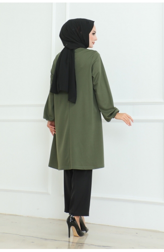 Eenvoudige Stijlvolle Tuniek 601-02 Kaki 601-02