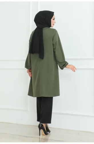 Eenvoudige Stijlvolle Tuniek 601-02 Kaki 601-02