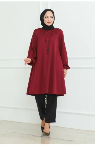 تونيك أنيق وبسيط 601-03 لون خمري 601-03