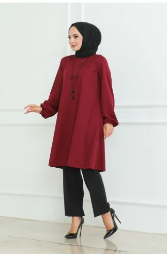 تونيك أنيق وبسيط 601-03 لون خمري 601-03