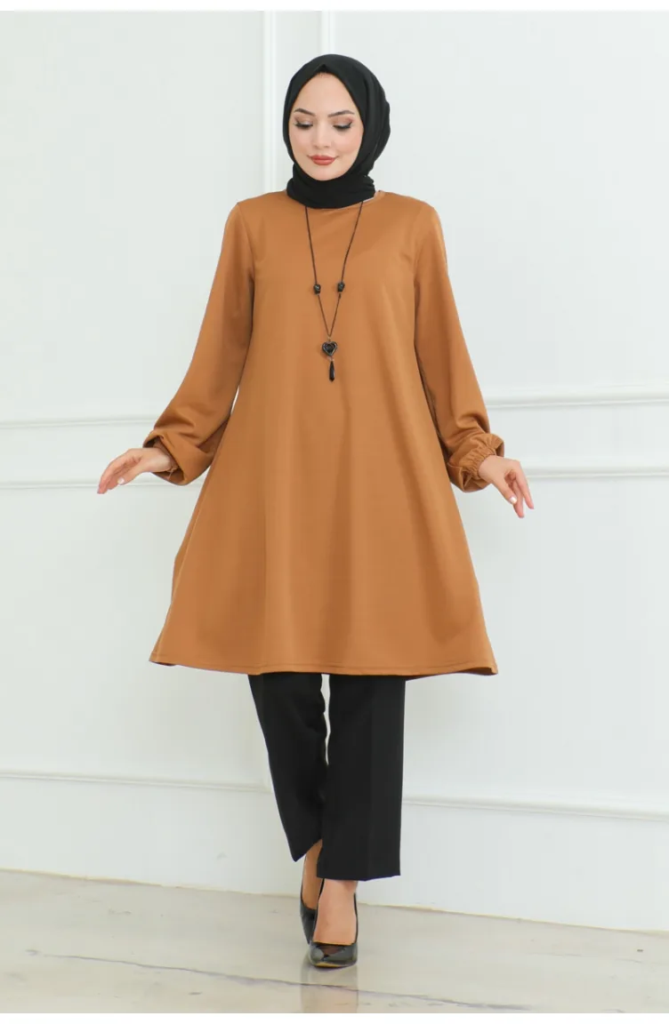 Simple Stylish Tunic 601-05 Tan 601-05
