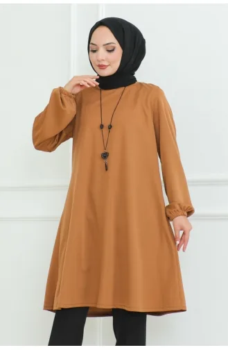 Simple Stylish Tunic 601-05 Tan 601-05