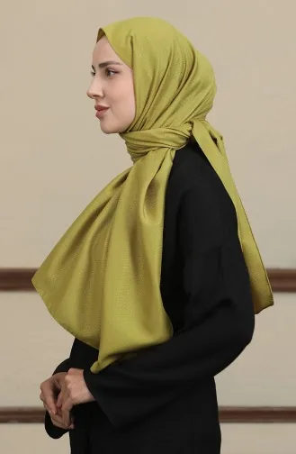 مدام ماري شال جاكار بقلاوة 19087-15 لون أخضر زيتي 19087-15