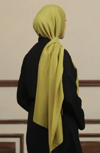 مدام ماري شال جاكار بقلاوة 19087-15 لون أخضر زيتي 19087-15