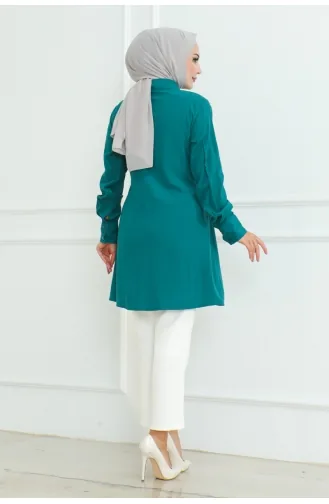 Bindehemd-Tunika 9007-01 Smaragdgrün 9007-01