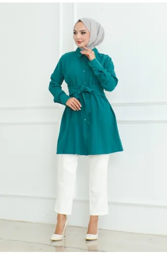 Bindehemd-Tunika 9007-01 Smaragdgrün 9007-01