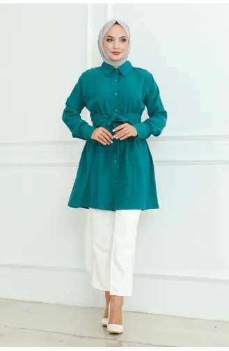 Bindehemd-Tunika 9007-01 Smaragdgrün 9007-01