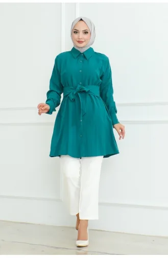 Bindehemd-Tunika 9007-01 Smaragdgrün 9007-01