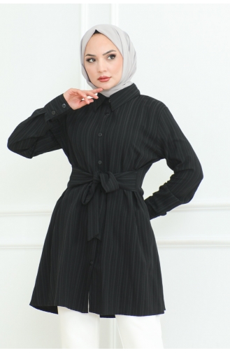 Tie-Up Shirt Tunic 9007-02 Black 9007-02
