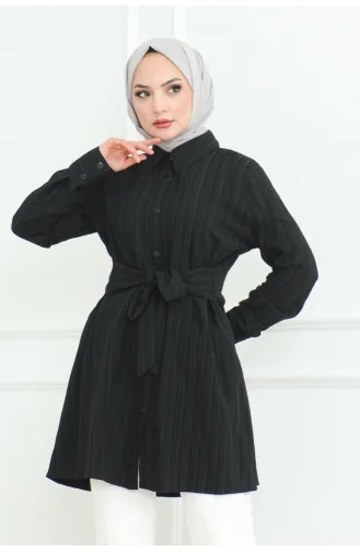Tunique Chemise à Nouer 9007-02 Noir 9007-02