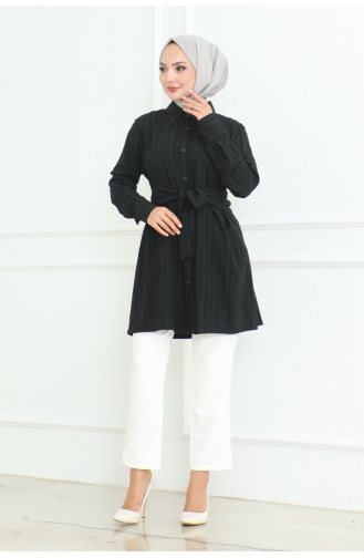 Tie-Up Shirt Tunic 9007-02 Black 9007-02
