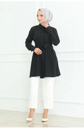 Tunique Chemise à Nouer 9007-02 Noir 9007-02