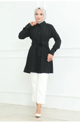 Tunique Chemise à Nouer 9007-02 Noir 9007-02