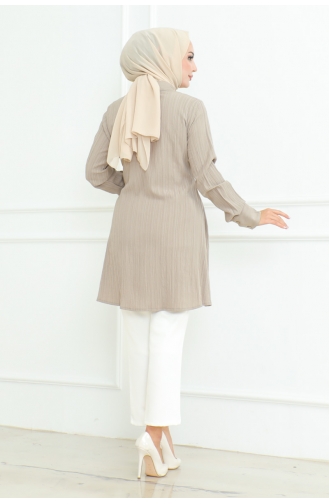 Tie-Up Shirt Tunic 9007-03 Mink 9007-03