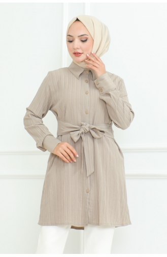 Tie-Up Shirt Tunic 9007-03 Mink 9007-03