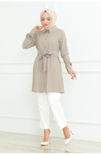 Tie-Up Shirt Tunic 9007-03 Mink 9007-03