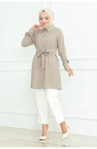Tie-Up Shirt Tunic 9007-03 Mink 9007-03