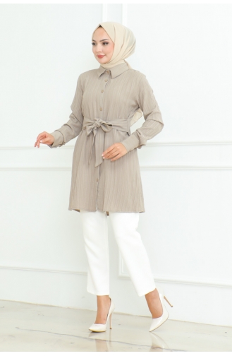 Tie-Up Shirt Tunic 9007-03 Mink 9007-03