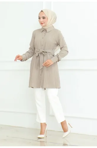 Tie-Up Shirt Tunic 9007-03 Mink 9007-03