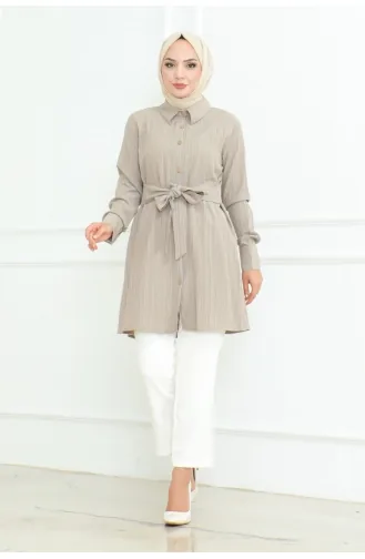 Tie-Up Shirt Tunic 9007-03 Mink 9007-03