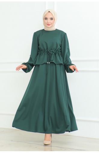 Ensemble Hijab Avec Jupe 2088-04 Vert Emeraude 2088-04