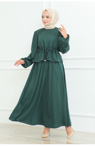 Ensemble Hijab Avec Jupe 2088-04 Vert Emeraude 2088-04