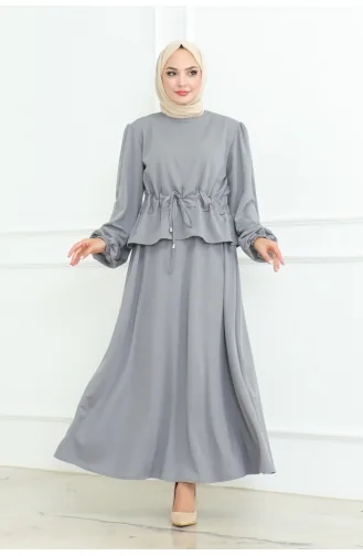 Skirted Hijab Suit 2088-06 Gray 2088-06