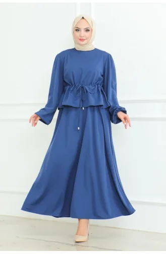 Ensemble Hijab Avec Jupe 2088-07 Indigo 2088-07