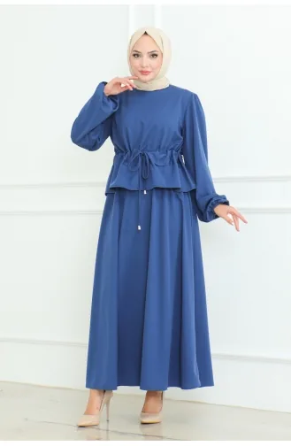 Ensemble Hijab Avec Jupe 2088-07 Indigo 2088-07
