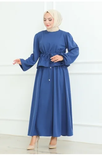 Ensemble Hijab Avec Jupe 2088-07 Indigo 2088-07