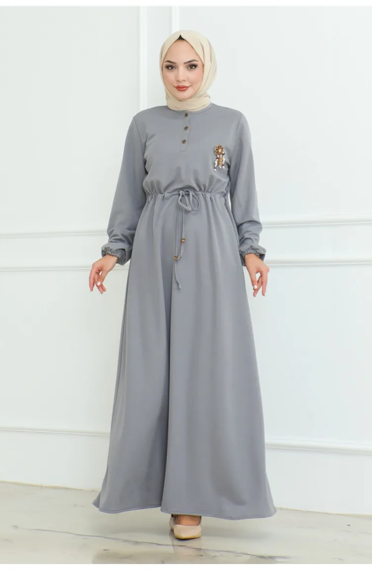 Robe Mine A Dentelle 2089-02 Gris 2089-02