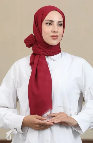 Cotton Jacquard Shawl 2071-04 Claret Red 2071-04