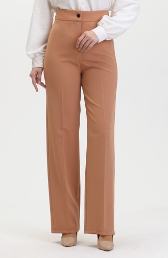 Buttoned wide Leg Trousers 8013-03 Camel 8013-03
