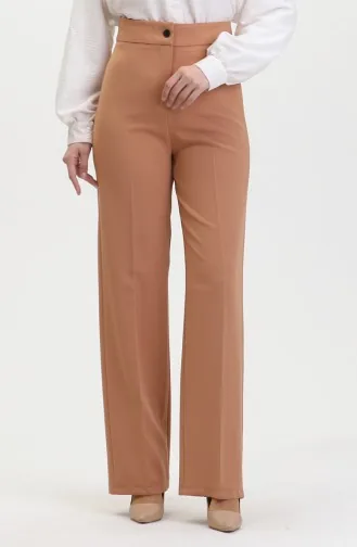 Buttoned wide Leg Trousers 8013-03 Camel 8013-03
