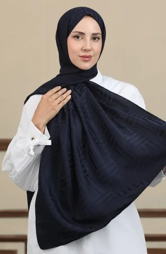 Jakarlı Şal 90170-07 Lacivert
