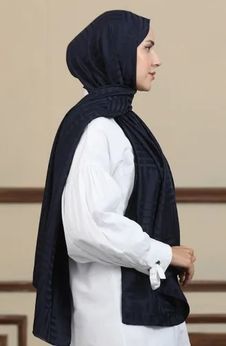 Jakarlı Şal 90170-07 Lacivert