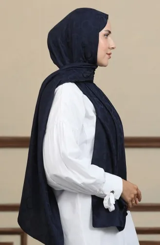 Jacquard Shawl 90171-14 Navy Blue 90171-14