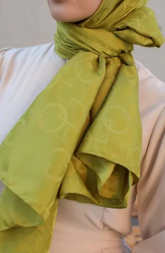Jacquard Sjaal 90171-10 Oliegroen 90171-10