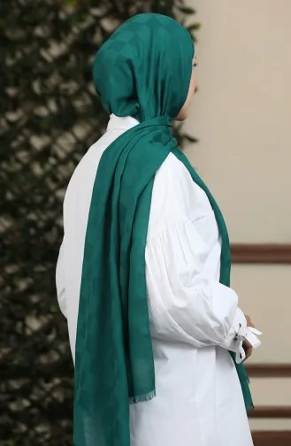 Baumwoll-Jacquard-Schal 2071-08 Smaragdgrün 2071-08