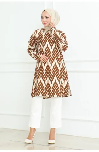Tunika Mit Seitenschlitz 9006-02 Braun 9006-02